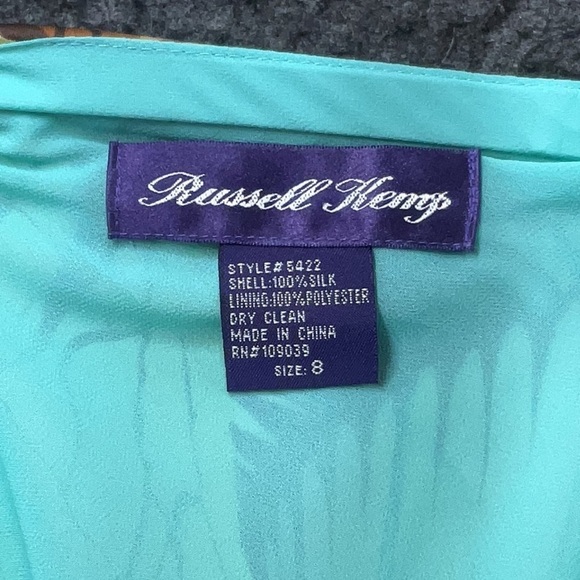 VTG y2k 2000s Russel Keng 100% Silk Midi Monarch Butterfly Skirt Layered Bias 8 - Picture 7 of 13